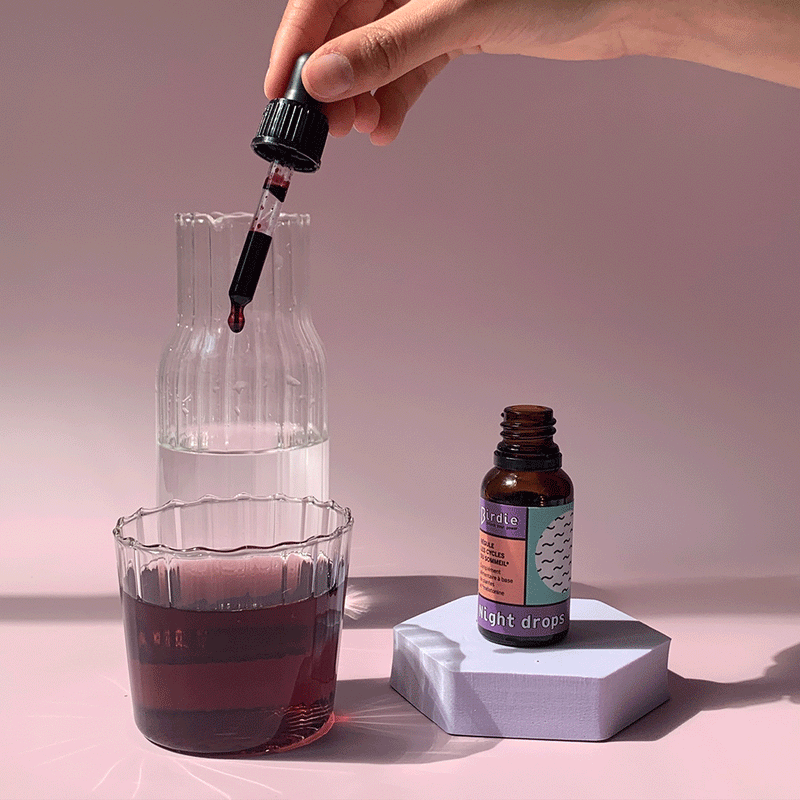 Gif of Night Drops elixir being poured into a glass